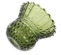 SAFIGLE Pantalla de Vidrio Festoneada Verde Oscura, Pequeña con Patrón de Red, Diámetro 160 Mm y Agujero 35 Mm, Reemplazo para Lámparas de Mesa y Lámparas de Biblioteca, Accesorio Vintage