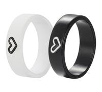 SAFIGLE Par de Anillos Metal Resistentes a Arañazos Anillos de Compromiso y Boda Diseño de Corazón Talla Estándar Ideales para San Valentín y Aniversario