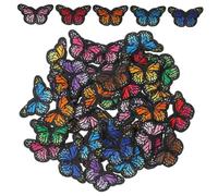 SAFIGLE Parches Termoadhesivos Bordados para Ropa Diy, Apliques Decorativos para Manualidades, 40 Piezas Diseño de Mariposas, Colores Brillantes, Resistentes al Desgaste, Color Aleatorio