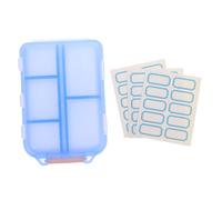 SAFIGLE Pastillero Con Pegatinas Pastillero De Viaje Mini Organizador De Pastillero De Viaje Pequeño Pastillero Monedero Pastillero Pequeño Pastillero Azul Abs