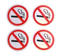 SAFIGLE Pegatinas de No Fumar para Vehículos 4 Piezas Adhesivo PET Resistente al Agua y Antiarañazos Señal de Advertencia Blanca para Decoración Interior en Cafeterías y Restaurantes