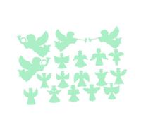 SAFIGLE Pegatinas Decorativas Navideñas Fluorescentes de PVC Impermeables y Removibles Diseño Tallado de Ángeles Luminosos para Paredes Ventanas y Cristales Adecuado para Decoración
