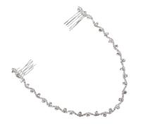 SAFIGLE Peine para Cabello de Novia con Cadena de Diamantes de Imitación Tocado Elegante para Eventos Nupciales Accesorio de Decoración para Bodas y Celebraciones Especiales