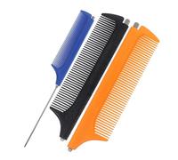 SAFIGLE Peines De Acero Elásticos Puntiagudos 3 Piezas Tamaño Mediano Peines De Salón Para Adultos y Niños Peinado Profesional Cuidado Del Cabello En Casa