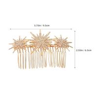 SAFIGLE Peinetas Laterales para Mujer 2 Piezas Gemas de Imitación Peinetas Decorativas para Boda y Fiesta Tamaño Grande y Pequeño Color Dorado y Plateado Accesorios para Cabello Largo