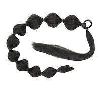 SAFIGLE Peluca De De Caballo Afro Con Burbujas y Lazo Extensión Sintética Larga Para Mujeres