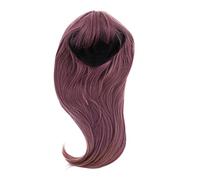 SAFIGLE Peluca Recta De Longitud Media Color Púrpura Para Mujer Postizo De Fiesta Flequillo Cabello Artificial De Seda De Alta Temperatura