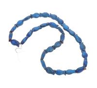 SAFIGLE Pequeñas Cuentas de Vidrio Craquelado Esmerilado en Azul, Pack de 30 para Joyería Artesanal y Proyectos Creativos de Manualidades