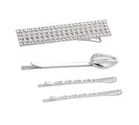 SAFIGLE Pinzas Cabello Gemas Imitación Horquillas Elegantes Plateadas Para Flequillo y Pechos