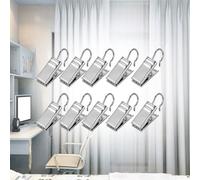 SAFIGLE Pinzas para Cortinas Metálicas de Hierro Plateadas 9X18 MM Juego de 100 Unidades Anillos y Broches Resistentes para Colgar Cortinas Fotos y Decoración Hogar