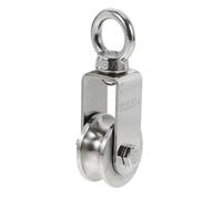 SAFIGLE Polea Fija de Acero Inoxidable 304 Ranura en U y Anillo Giratorio, Polea Simple Rueda para Carga Industrial, Uso en Taller, Garaje y Manejo de Materiales, Resistente Oxidación