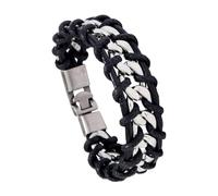 SAFIGLE Pulsera de Cuero Trenzado Personalizada para Hombre Punk Ligera y Moderna