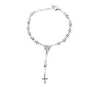 SAFIGLE Pulsera De Rosario De Inoxidable Cruz De Jesús Joyería Retro Para Hombre y Mujer Para Celebraciones y