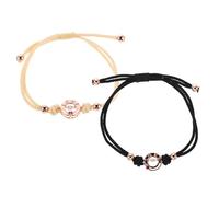 SAFIGLE Pulsera Pareja Vibración a Distancia para Parejas Tecnología de Conexión Táctil, Pulsera Tejida de Aleación y Cuerda Adecuado para Aniversarios y Ocasiones Obsequios