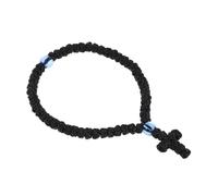 SAFIGLE Pulsera Tejida de Oración Cruz Negra Ajustable para Hombre y Mujer, Joyería Religiosa Decorativa Resistente Decoloración, Accesorio Espiritual para Yoga y Uso Diario