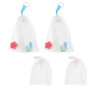SAFIGLE Redes de Espuma Facial para Limpieza 4 Unidades 2 Mini 2 Diseño Flor Material para Jabón Cosmético y Facial Bolsa Portátil Ahorradora de Jabón Uso en Cuidado Personal