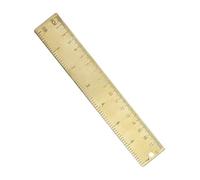 SAFIGLE Regla de Latón de 18 CM Doble Escala Regla Dorada Portátil de Estilo Retro Herramienta de Medición Precisa para Escuela Oficina y Uso Doméstico