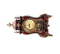 SAFIGLE Reloj de Mesa Estilo Europeo Retro con Campana Musical Decoración Vintage para Salón Dormitorio y Oficina Reloj de Sobremesa sin Batería Color Marrón