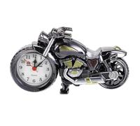 SAFIGLE Reloj despertador creativo de motocicleta, adorno único de plástico y cuarzo para dormitorio, sala de estar, habitación de estudiantes, negro, 9.05 x 5.12 x 2.36 pulgadas (batería no incluida)