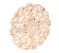 SAFIGLE Rosetón Decorativo Madera Redondo Tallado Aplique Madera Hueco para Puertas y Muebles Diseño Delicado para Decoración Hogar Acabado Natural sin Pintar