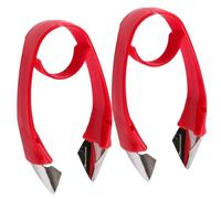 SAFIGLE Separador de Tallos para Fresas y Piñas 2 Unidades Herramienta de Cocina Acero Inoxidable y Plástico Removedor de Tallos de Frutas Compacto para Cocina Doméstica Multifunción Rojo