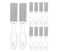 SAFIGLE Set de 10 limas para pedicura: Lima exfoliante manual - Herramienta de acero inoxidable para eliminar callosidades - Raspador de piel muerta para talones