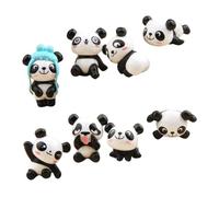 SAFIGLE Set de 8 Figuras de Panda de PVC Mini Adornos Decorativos para Jardín de Hadas y Micro Paisajes Accesorios Creativos para Bricolaje y Decoración de Escritorio