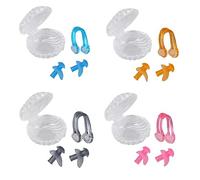SAFIGLE Set de Tapón para Oídos y Pinza Nasal Accesorios de Natación Silicona Adecuado para Nadar, Duchar y Deportes Acuáticos
