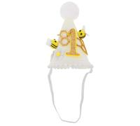 SAFIGLE Sombrero de Cono de Abeja para Primer Cumpleaños Ñiño Diseño Ligero y Transpirable Color Amarillo y Negro 1 Unidad Accesorio Fotográfico para Fiesta de Primer Año