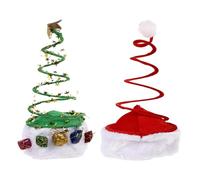 SAFIGLE Sombreros de Navidad para Fiesta 2 Piezas Talla Única Diseño Aleatorio Accesorio Cabeza Temática Navideña para Celebraciones y Carnaval Estilo Aleatorio