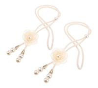 SAFIGLE Sujetadores de Cortinas Estilo Rústico 2 Piezas Abrazaderas con Diseño de Flores Boho Color Beige Hechas a Mano para Dormitorios y Decoración de Ventanas