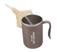 SAFIGLE Taza de para Adultos de Vaso Antiderrame Inoxidable para Pacientes Postrados Copa para Disfagia con Pajita para Personas Mayores