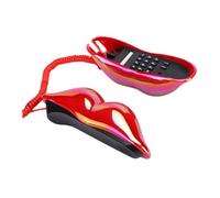 SAFIGLE Teléfono Fijo Decorativo Rojo con Diseño de Labios Llamativos Compacto y Portátil para Oficina y Hogar Adorno Moderno y Original con Señal Estable y Fácil Instalación