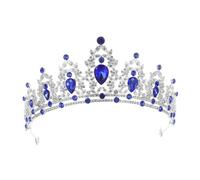 SAFIGLE Tiara Reina Real Barroca Vintage Azul Oscuro Para Novias y Fiestas Coronas De Cumpleaños Accesorio Cabello Elegante Diadema Coronas Vintage