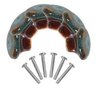 SAFIGLE Tiradores de Cerámica para Cajones y Armarios de Cocina 6 Piezas Pomos Pequeños Azules Manijas Decorativas para Muebles Infantiles Perillas Resistentes y Fáciles de Instalar