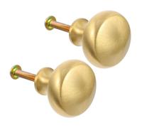 SAFIGLE Tiradores para Cajones y Perillas de Cobre Acabado Mate Cepillado, Tamaño Pequeño 2,5 CM, Juego de 2 Piezas, para Armarios y Puertas Interiores, Resistentes y Duraderos