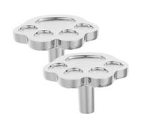 SAFIGLE Tiradores para cómodas con forma de pata, pomos decorativos para armarios de un solo orificio, 1 par, aleación de zinc, plata, 4 x 3,5 x 2,3 cm, para dormitorios y armarios de