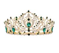 SAFIGLE Tocado de Estilo Barroco para Reina Diadema de Novia Gemas de Imitación Adorno de Boda para Eventos de Cumpleaños y Desfiles