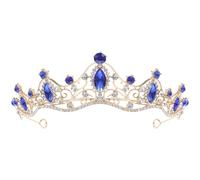 SAFIGLE Tocado de Novia Barroco Diadema de Cristal y Diseño en Forma de Lágrima, para Fiestas de Cumpleaños y Eventos Obsequios, Aleación Resistente, 13.5X16.2Cm
