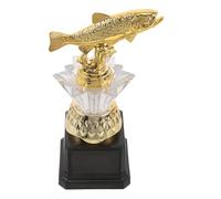 SAFIGLE Trofeo de Pesca Mini Dorado con Base Negra Premio para Triunfadores de Torneos de Pesca Reconocimiento Pequeño para Vencedores y Competencias