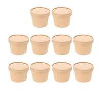 SAFIGLE Vasos Kraft para Helados y Postres Ligeros, 10 Unidades Tapas para Servir y Transportar en Reuniones y Postres Caseros