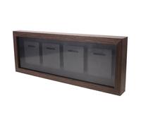 SAFIGLE Vitrina de Madera Adecuado para Colección de Medallas para Exhibición de Medallas y Trofeos 4 Compartimentos Montaje en Pared, Protección Mejorada y Decoración del Hogar