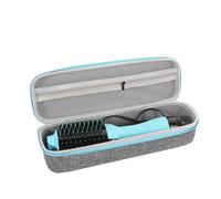 Safinein Estuche rígido de viaje compatible con Revlon One Step Volumizer secador de pelo y estilizador, cepillo de aire caliente con peine de malla y clips (gris + azul)