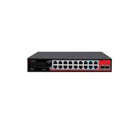 SAFIRE SF-SW2016HIPOE-GMF-240 Safire Hi-PoE-Switch - 16 GE-PoE-Ports + 2 SFP + 2 RJ45 - Portgeschwindigkeit 10/100/1000/2500