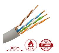 SAFIRE UTP5E-305-PVC-Eca Cable UTP Safire - Categoría 5E - Rollo de 305 metros | Diámetro 5 mm - Conductor CCA - Cubierta color