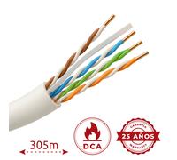 SAFIRE UTP6-305-H-Dca Cable UTP Safire libre de halógenos - Categoría 6 - Cumple con 90m Fluke test - Rollo de 305 metros - Diám