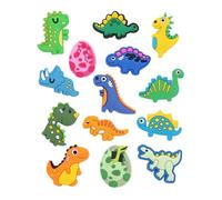 SAFITOYA 14 dijes divertidos para zapatos de dinosaurio, regalo para niños y nietos amantes de los dinosaurios, talla única, Acrilonitrilo butadieno estireno, No es una piedra preciosa