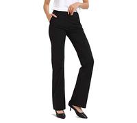 Safor Pantalones de Oficina para Mujer 71 cm/76 cm/81 cm/86 cm Entrepierna Pequeño/Regular/Alto de Yoga para Mujer con 4 Bolsillos, Workout Pantalón - Elegante - Negro - S