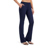 Safor Pantalones de Oficina para Mujer 71 cm/76 cm/81 cm/86 cm Entrepierna Pequeño/Regular/Alto de Yoga para Mujer con 4 Bolsillos, Workout Pantalón - Elegante - Azul - L