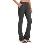 Safor Pantalones de Oficina para Mujer 71 cm/76 cm/81 cm/86 cm Entrepierna Pequeño/Regular/Alto de Yoga para Mujer con 4 Bolsillos, Workout Pantalón - Elegante - Gris - L